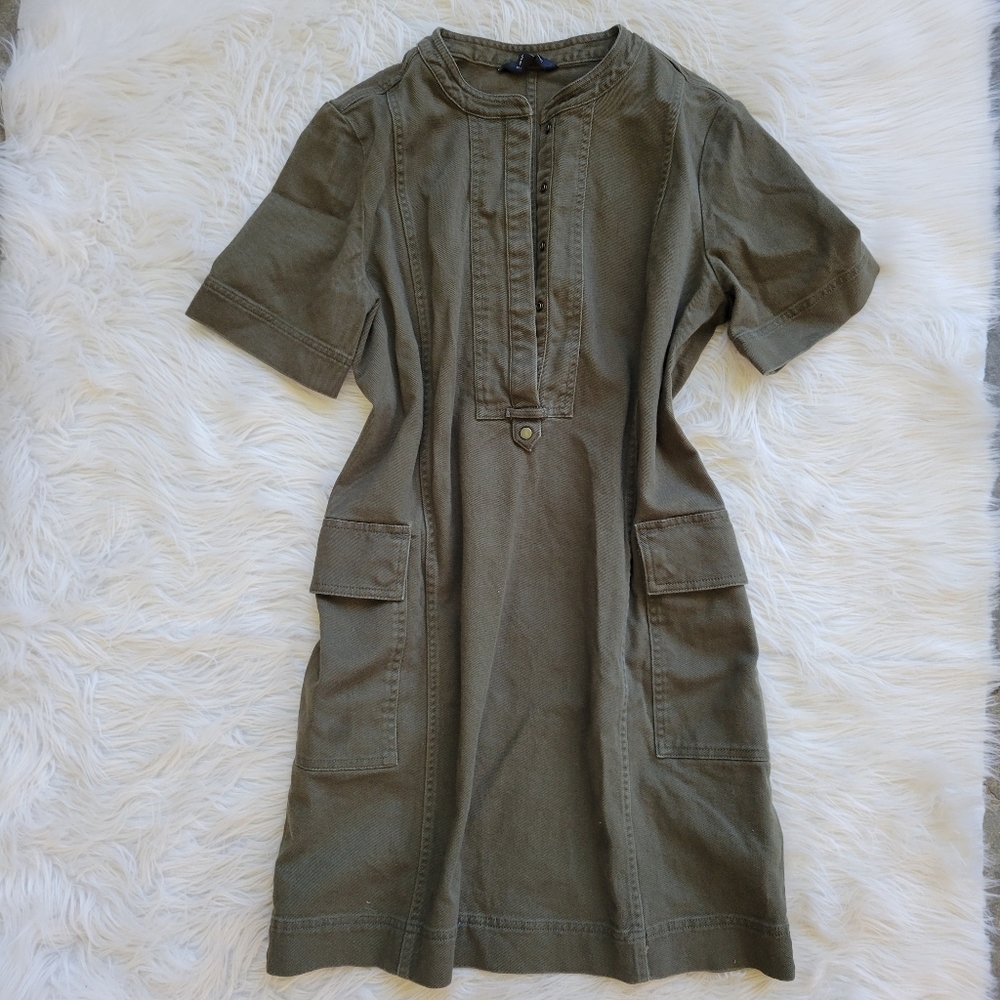 Green Denim Dress Army Cargo Banana Republic Shirt